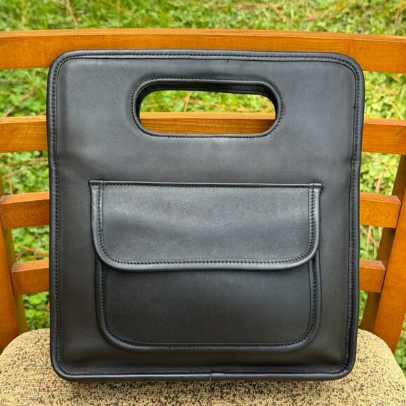 Rare vintage 90's Coach Retro Stroll Tote black genuine leather hang tag EUC - Picture 1 of 16